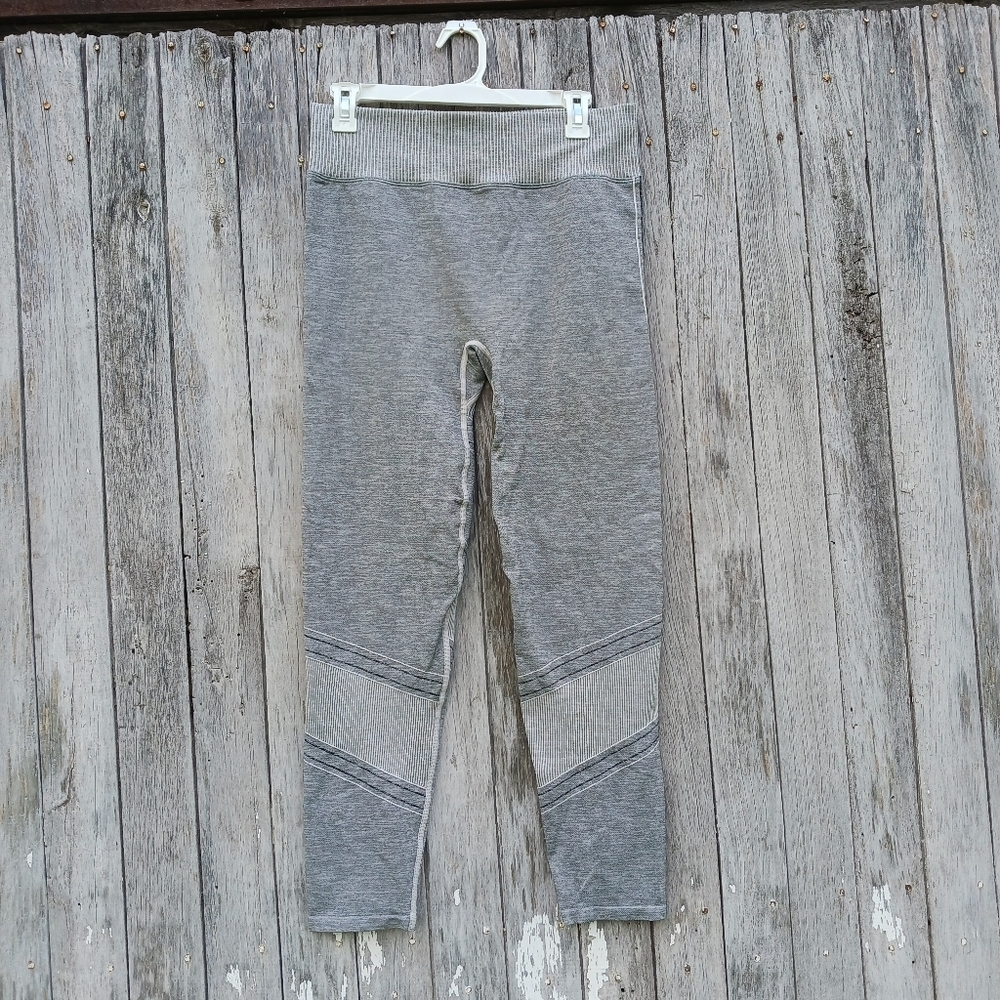 Pink‎ Active Heather Gray Contour Seamless Highwaisted Leggings Womens Sz XL